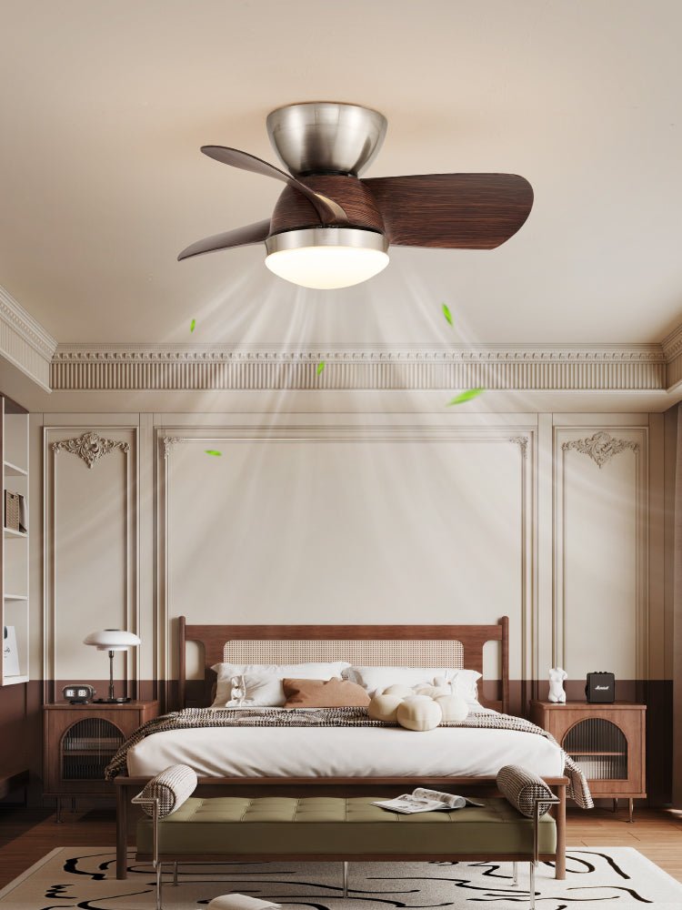 Ventilador de Techo Dyms con Luz en acabado Nogal