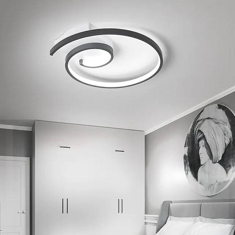 Arisha Moderna Espiral Metal LED Lámpara de Techo Negra/Blanca