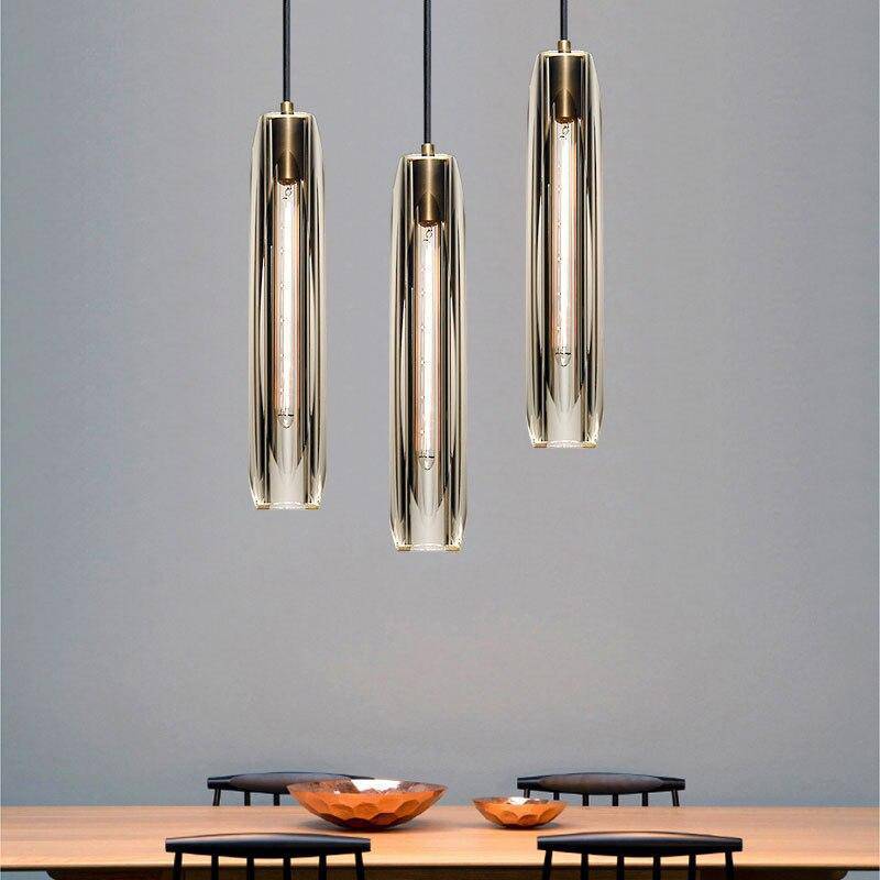 Arisha Moderna Minimalista Tubo Vidrio/Metal Lámpara Colgante