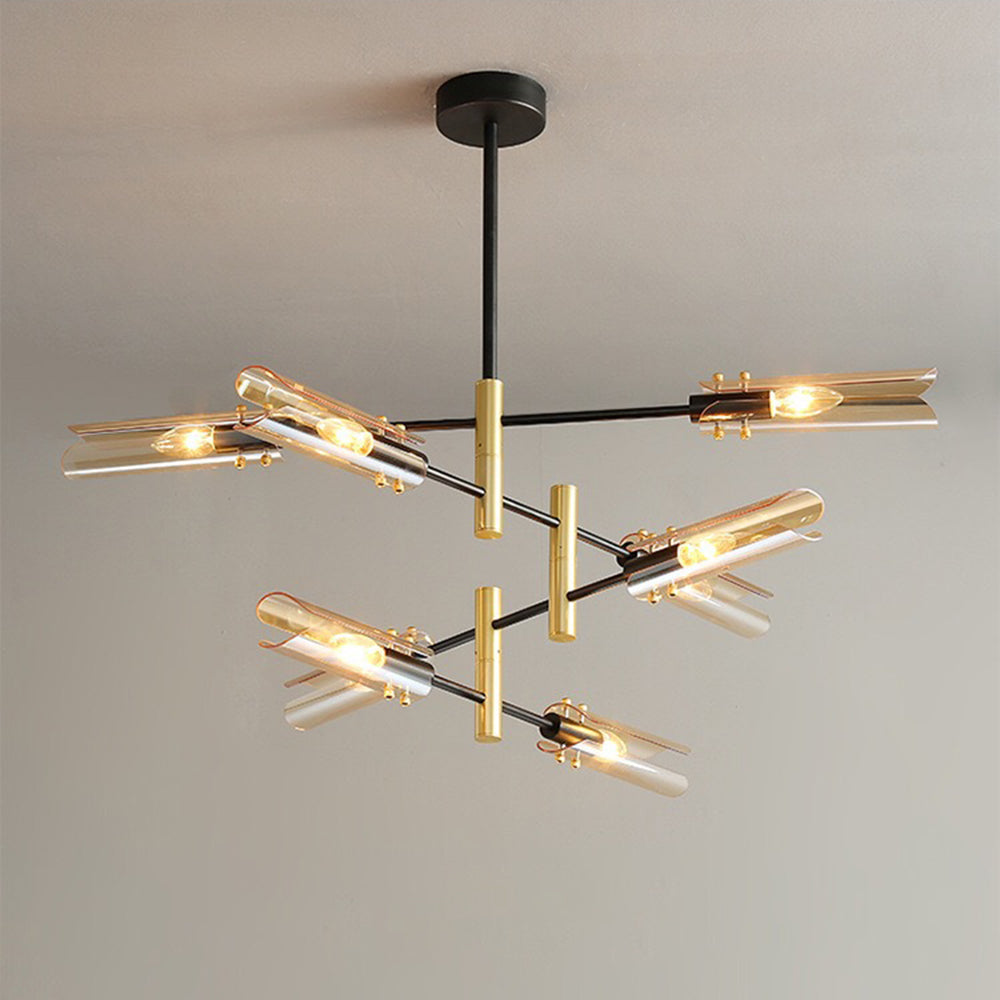Arisha Moderna Geometría Metal/Vidrio Lámpara Colgante Gris/Ambar