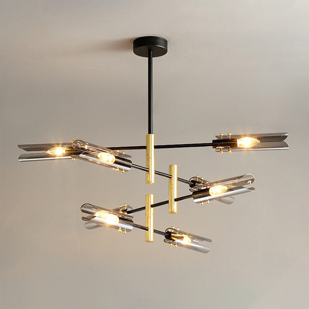 Arisha Moderna Geometría Metal/Vidrio Lámpara Colgante Gris/Ambar