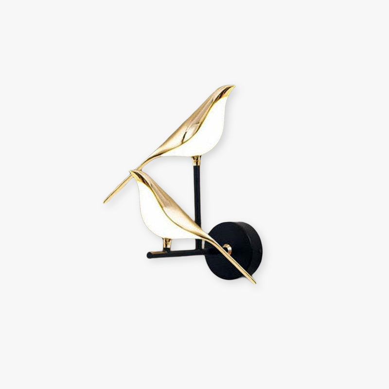 Arisha Decorativo Pájaro Metal/Acrílico LED Aplique de Pared Dorada