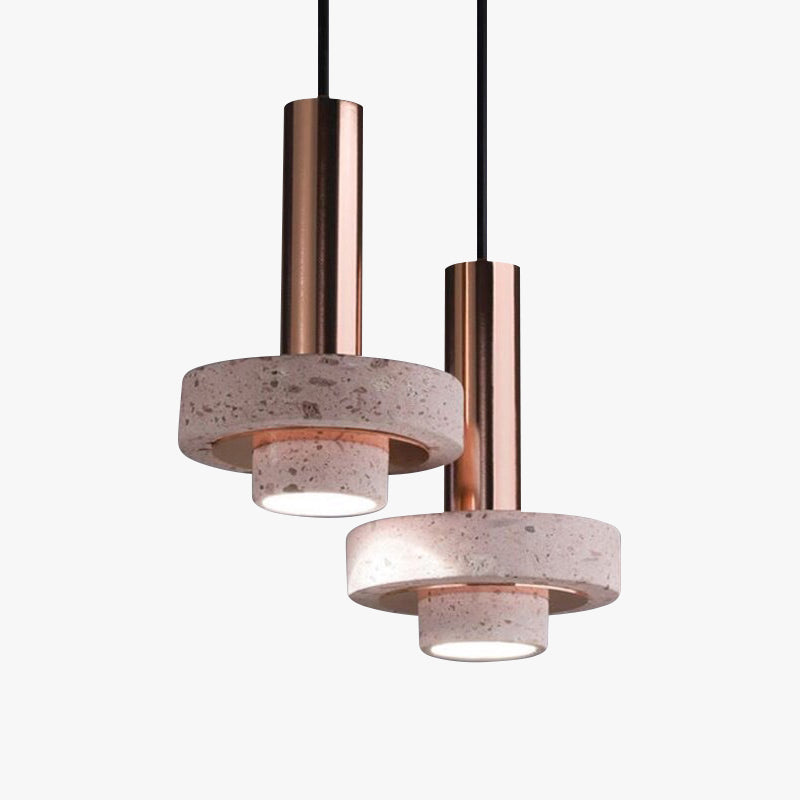 Arisha Moderna LED Redonda Metal/Piedra Lámpara Colgante Dorada