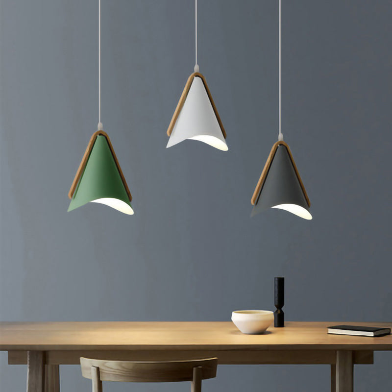 Valentina Moderna Cónico Metal/Madera Lámpara Colgante Rosa/Amarilla/Verde
