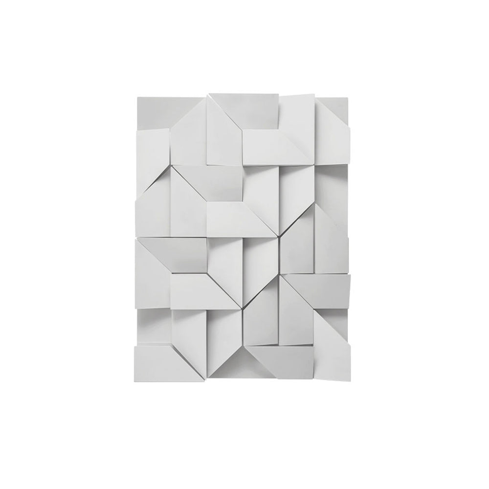 Arisha Art Decó Geometrío Metal/Papel Aplique de Pared Blanco