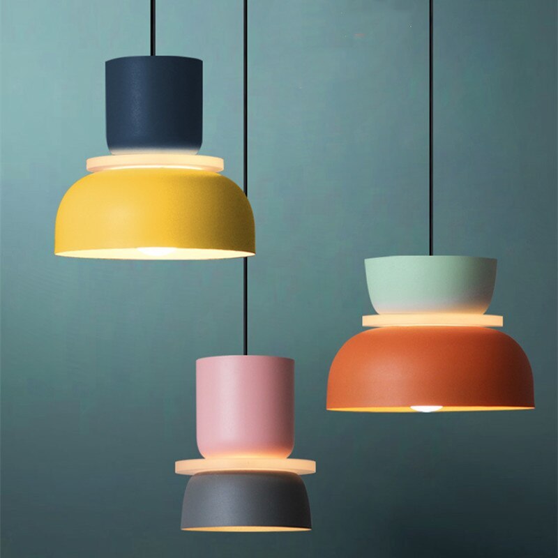 Valentina Moderna Domo LED Metal Lámpara Colgante Multicolor