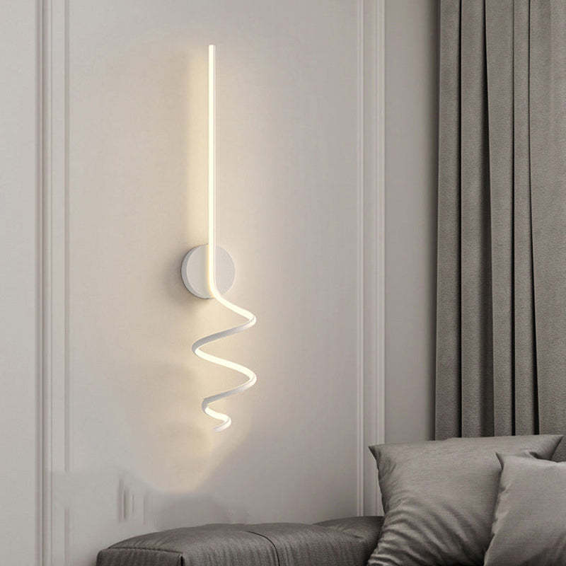 Arisha Moderno LED Spiral Lineal Metal Aplique de Pared Negro/Blanco