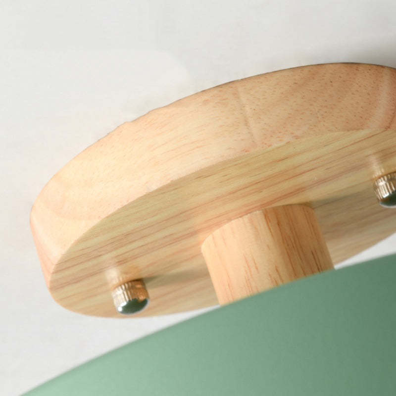 Arisha Moderna Redonda Madera/Acrílica Lámpara de Techo Negra/Rosa/Verde/Madera