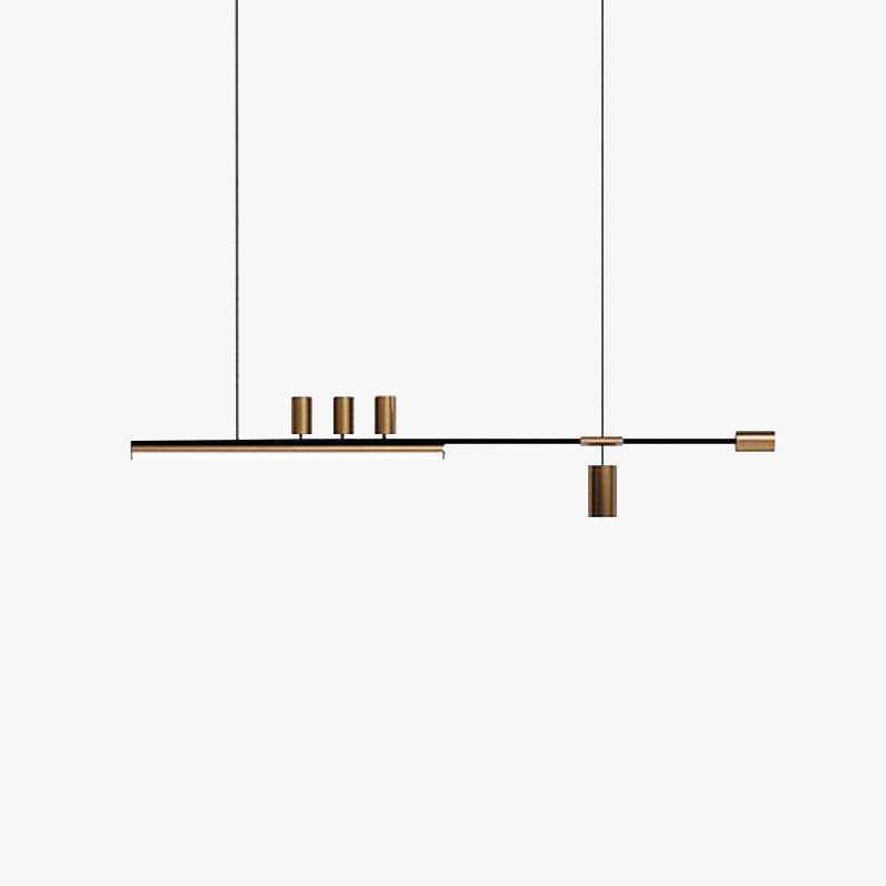 Arisha Minimalista Simple Lineal Metal Lámpara Colgante Negro/Oro