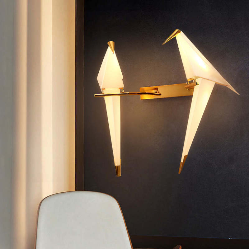 Arisha Art Déco Pájaro Metal/Acrílico LED Aplique de Pared Blanco