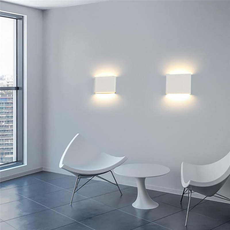 Orr Moderna LED Rectangular Metal/Acrílico Aplique de Pared Blanca/Negra