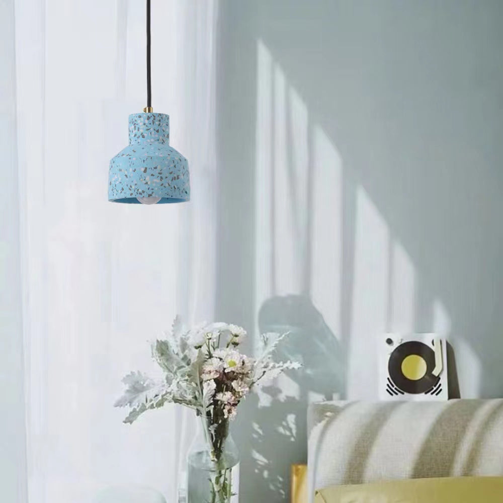 Valentina Moderna Cuadrado LED Metal/Cemento Lámpara Colgante Negra/Azul/Roja/Blanca