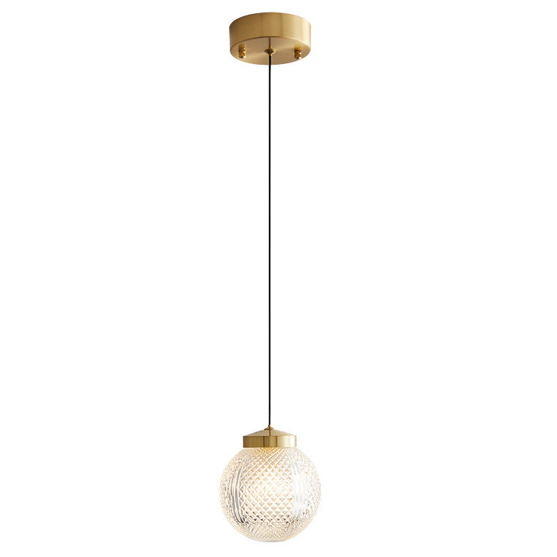 Modern Minimalista Arte Deco Esfera Metal Lámpara Colgante Oro