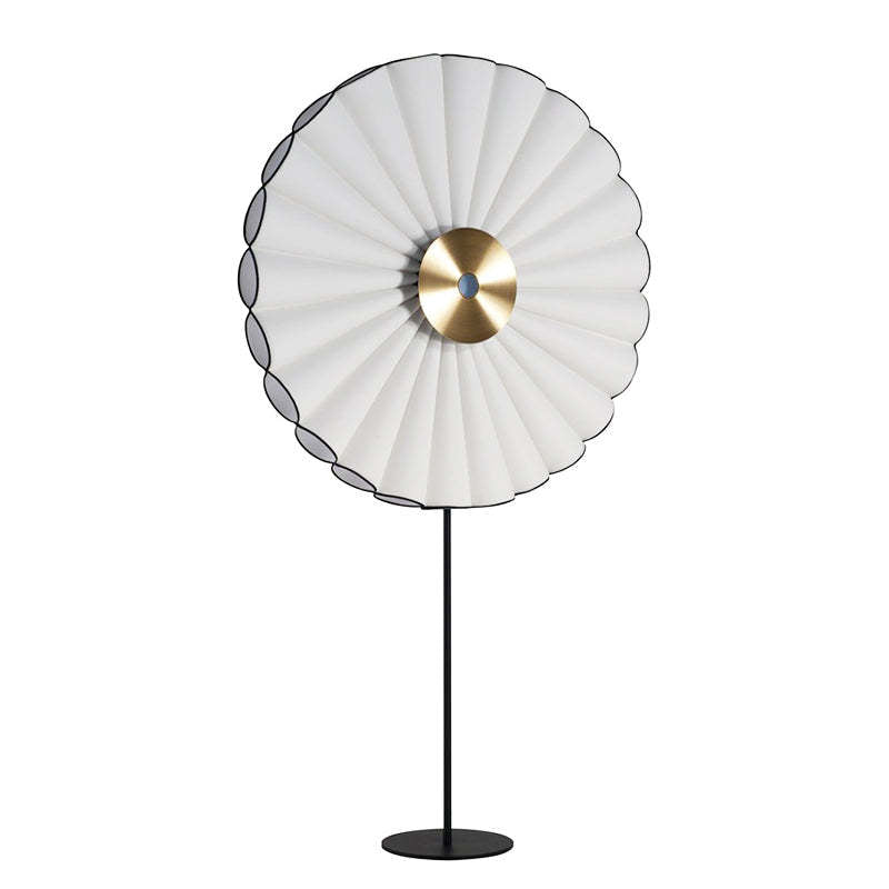 Chan Moderna Geométrica Metal LED Lámpara de Pie Blanco/Azul