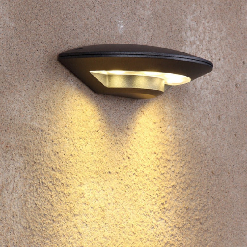 Orr Diseño Plato Metal Aplique de Pared Exterior Negro