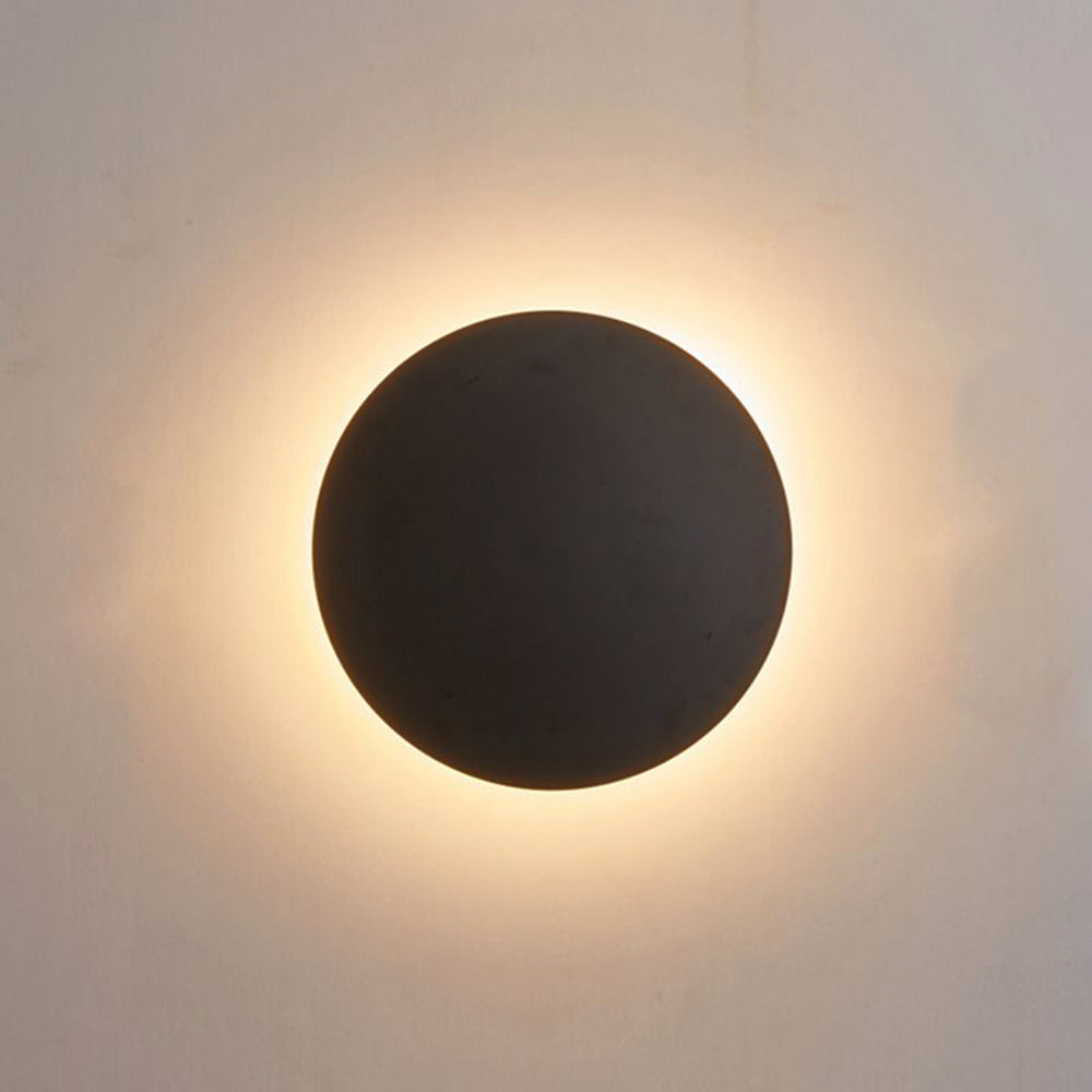 Ray Minimalista Redondo Metal Aplique de Pared Negro/Dorado/Blanco