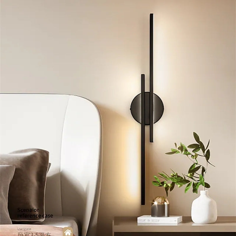 Alana Minimalita Lineal Metal LED Aplique de Pared Negra/Blanca