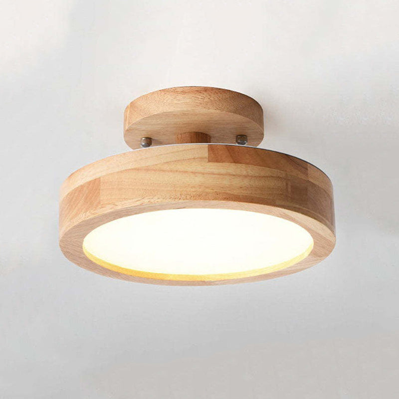 Arisha Moderna Redonda Madera/Acrílica Lámpara de Techo Negra/Rosa/Verde/Madera