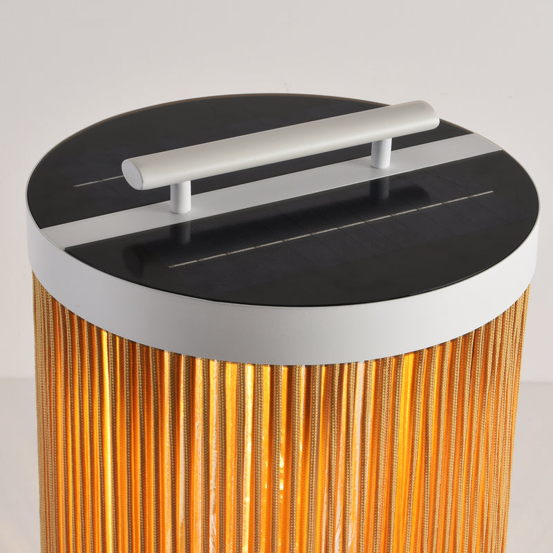 Ray Vintage Lámpara de Pie Exterior Metal Ratán Patio Jardín