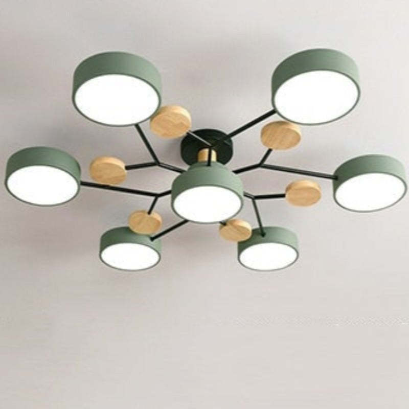 Muto Moderna Minimalista Redonda Metal/Acrílico Lámpara de Techo Blanco/Verde/Gris