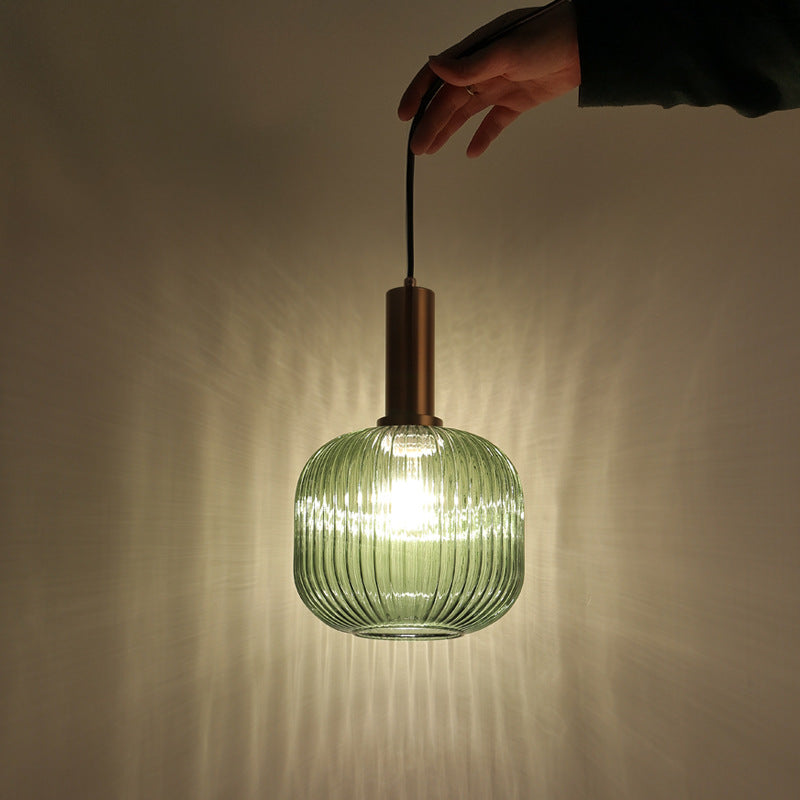 Hailie Retro Nórdica Lámpara Colgante Metal/Vidrio Gris/Verde