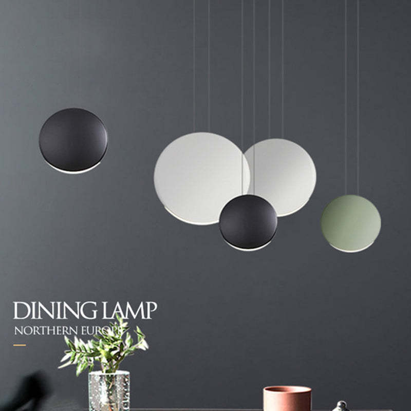 Arisha Minimalista Orbicular Metal Lámpara Colgante Blanca