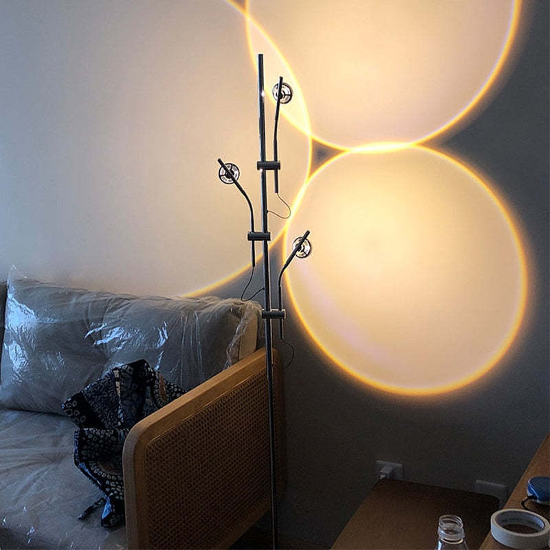 Mira Minimalista Moderna Lineal Metal LED Lámpara de Pie Negra