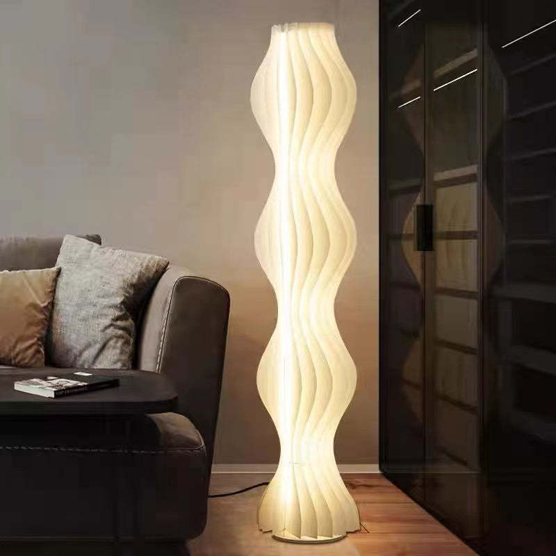 Mira Moderna Diseño Metal/Acrílico Lámpara de Pie Blanco