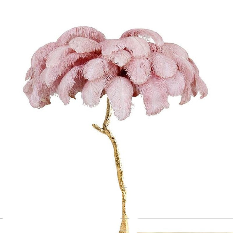 O'Moore Luxury Árbol Pluma/Resina Lámpara de Pie/Mesa Blanca/Verde/Gris/Negra