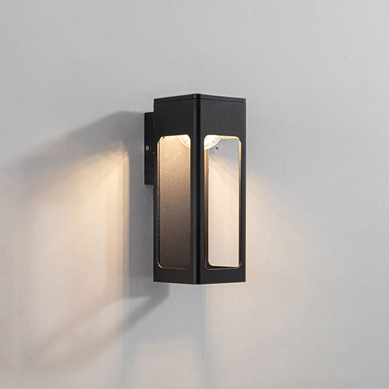 Orr Moderno Rectangular Metal/Acrílico Aplique de Pared Exterior Negro