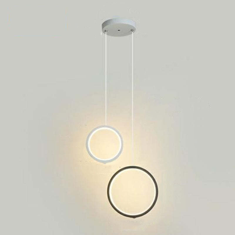 Arisha Minimalista Anillo Metal/Acrílico LED Lámpara Colgante Negra