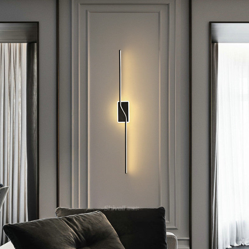 Arisha Minimalista Lineal Metal Aplique de Pared Negro/Dorado