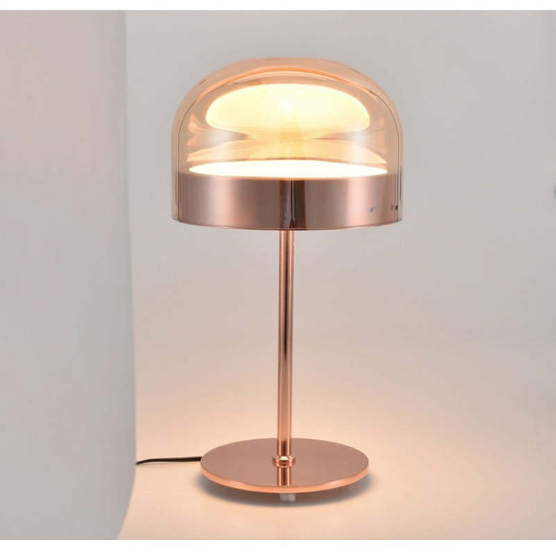 Valentina Moderna Nórdica Vidrio/Metal Lámpara de Mesa Negra/Rosa Oro