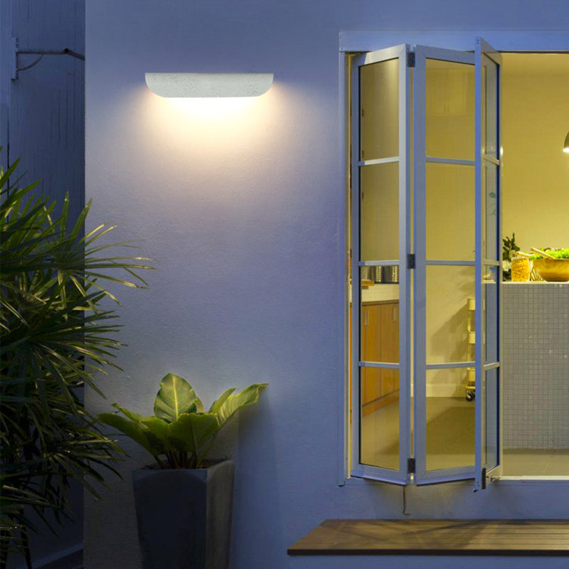 Auer Moderno Flexión Metal LED Aplique de Pared Exterior Negro/Blanco