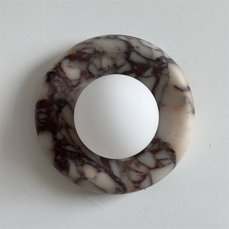 Vomire Premium Nordic Art Red Marble Sconce Wall Lamp - Lamp Copper