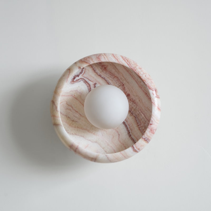 Piedra Modern Minimalist Marble Glass Wall Lamp - Lamp Copper