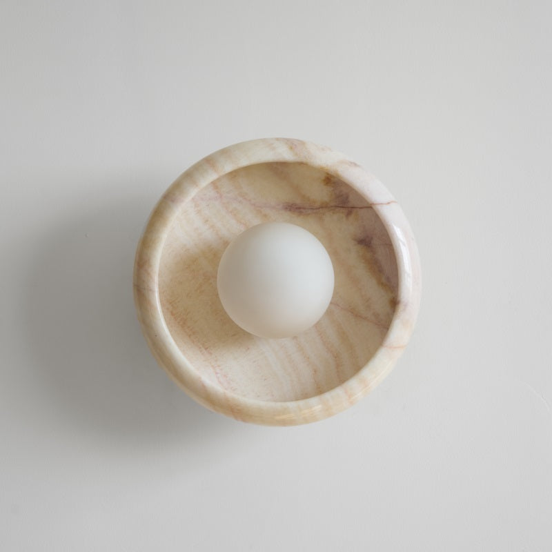 Piedra Modern Minimalist Marble Glass Wall Lamp - Lamp Copper