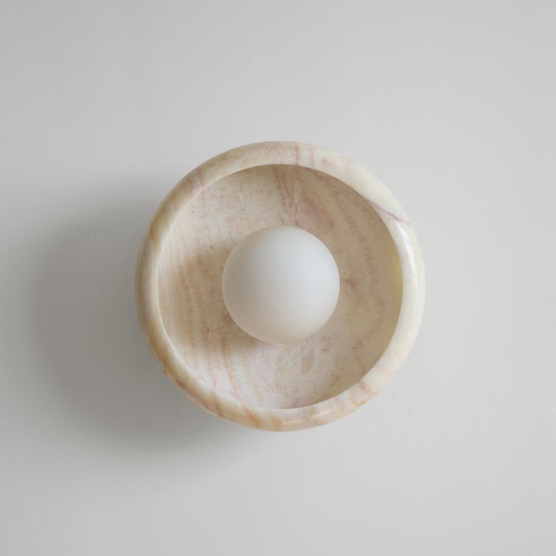 Piedra Modern Minimalist Marble Glass Wall Lamp - Lamp Copper