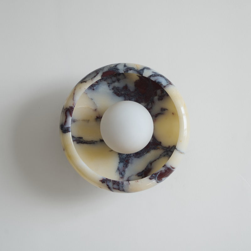 Piedra Modern Minimalist Marble Glass Wall Lamp - Lamp Copper