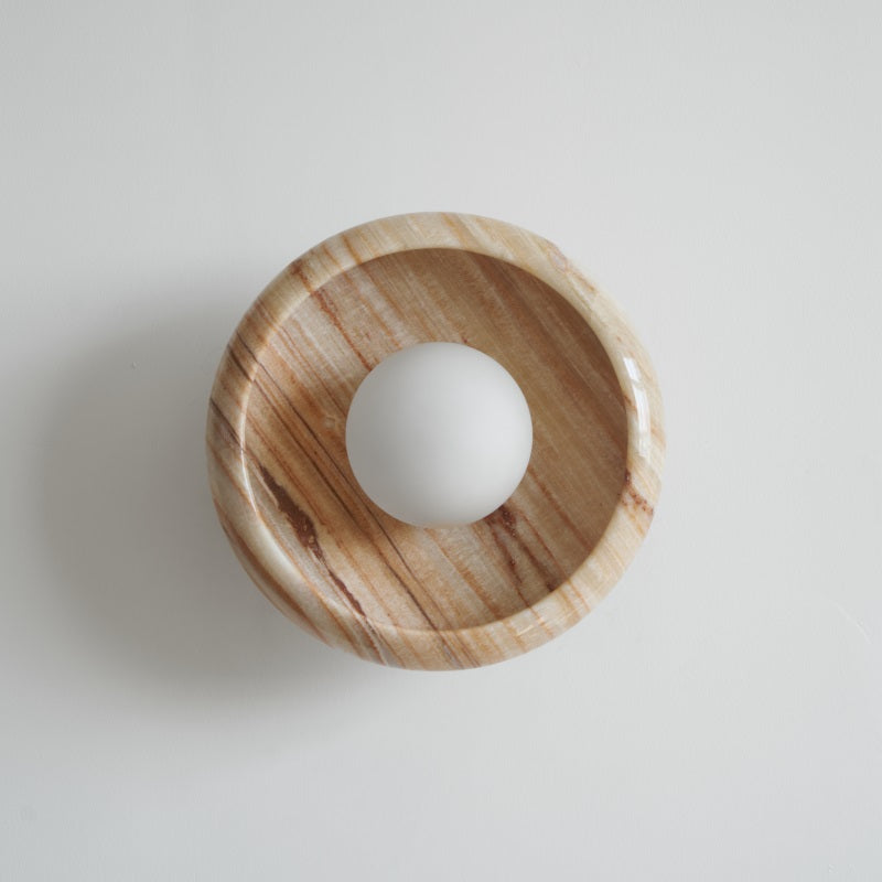 Piedra Modern Minimalist Marble Glass Wall Lamp - Lamp Copper