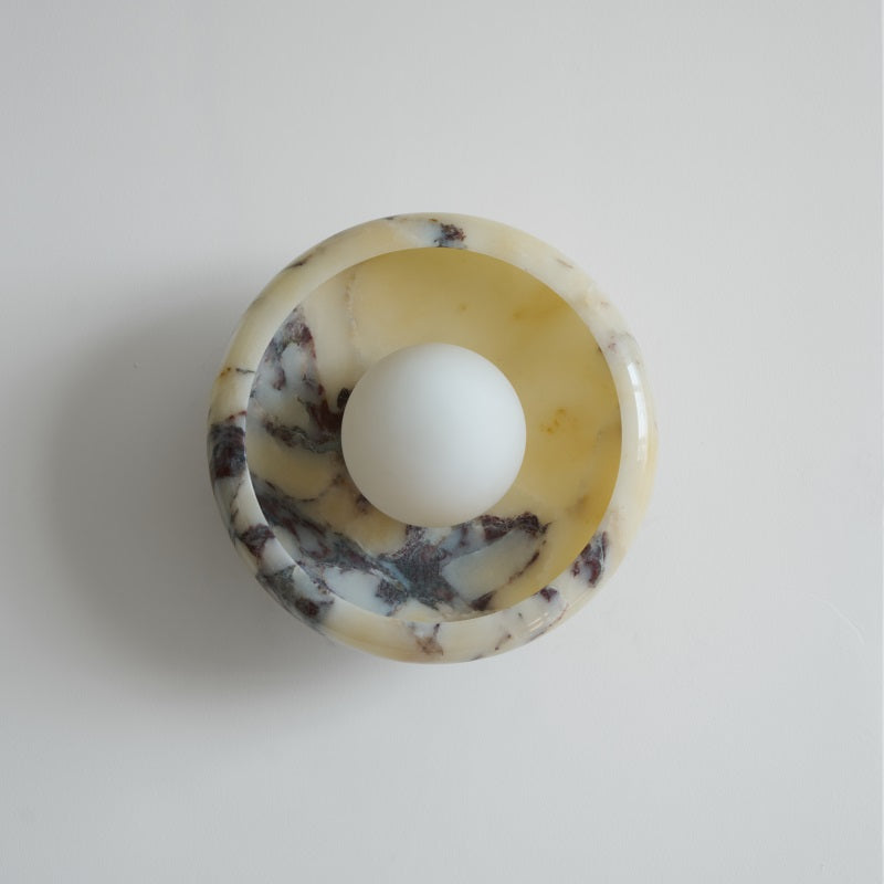 Piedra Modern Minimalist Marble Glass Wall Lamp - Lamp Copper