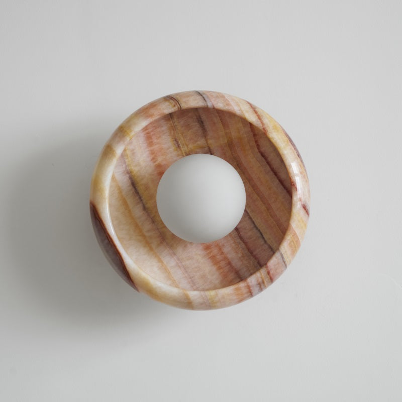 Piedra Modern Minimalist Marble Glass Wall Lamp - Lamp Copper