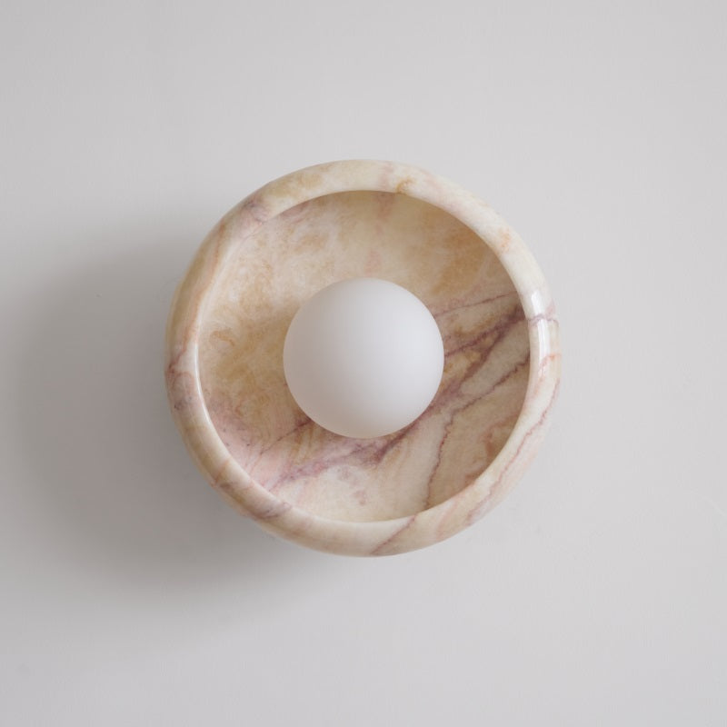 Piedra Modern Minimalist Marble Glass Wall Lamp - Lamp Copper