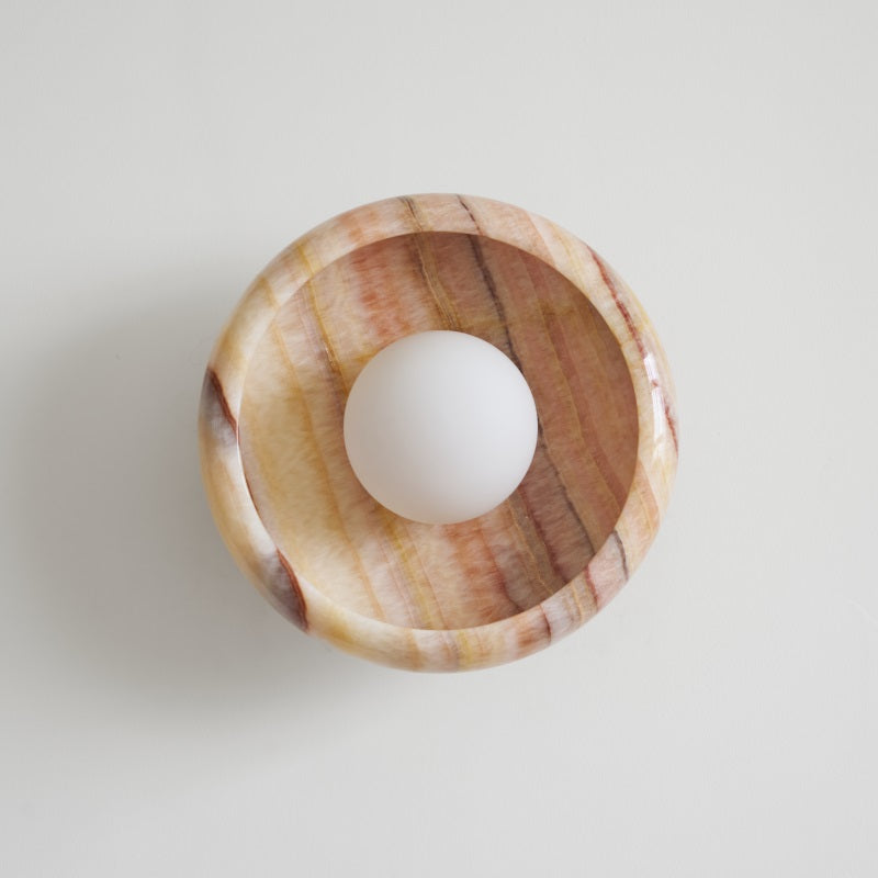 Piedra Modern Minimalist Marble Glass Wall Lamp - Lamp Copper