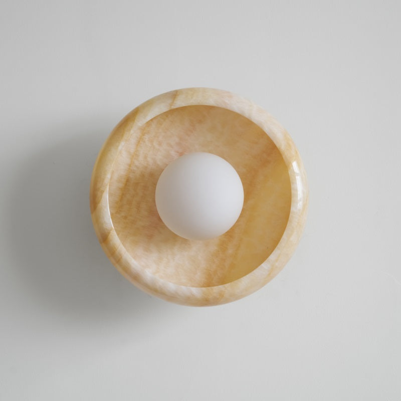 Piedra Modern Minimalist Marble Glass Wall Lamp - Lamp Copper