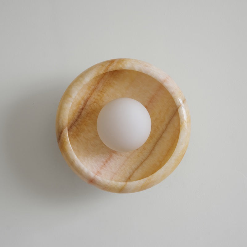 Piedra Modern Minimalist Marble Glass Wall Lamp - Lamp Copper