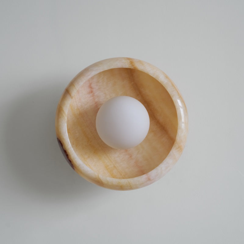 Piedra Modern Minimalist Marble Glass Wall Lamp - Lamp Copper