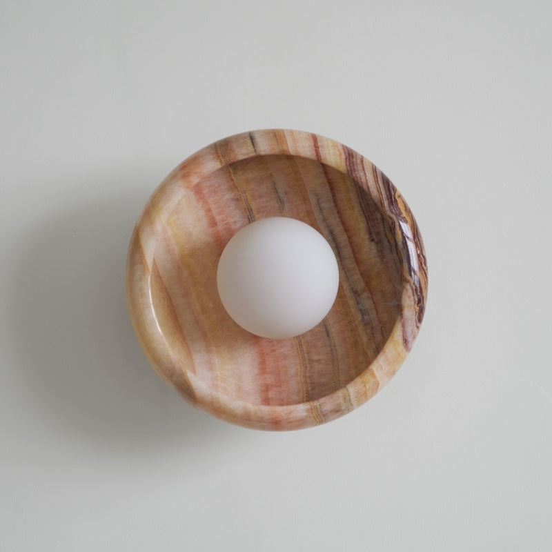 Piedra Modern Minimalist Marble Glass Wall Lamp - Lamp Copper