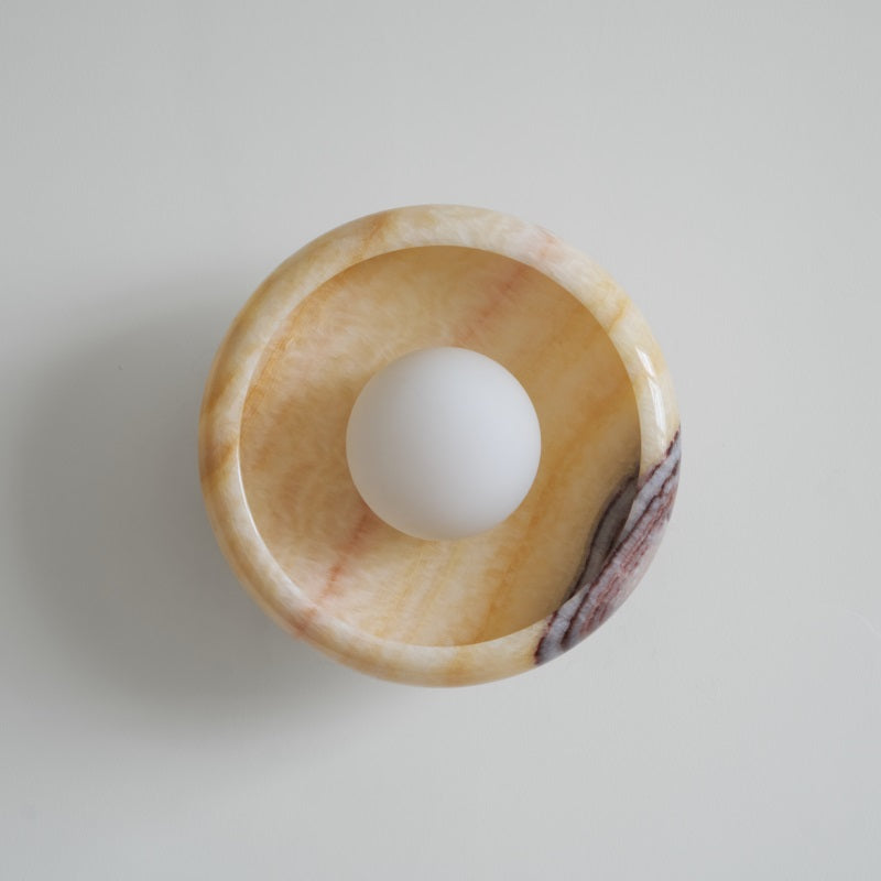 Piedra Modern Minimalist Marble Glass Wall Lamp - Lamp Copper