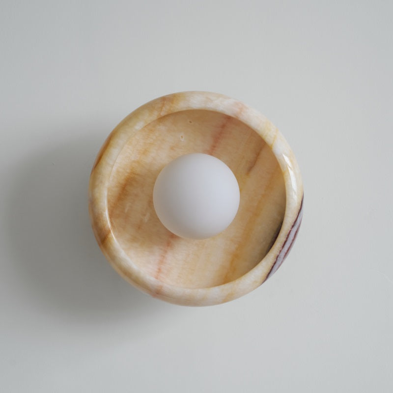 Piedra Modern Minimalist Marble Glass Wall Lamp - Lamp Copper